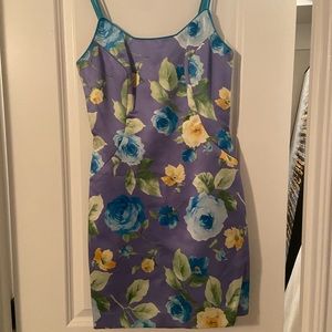 Beautiful floral cocktail dress with matching shaw- size 4